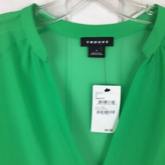 Trouve Short Sleeve V-Neck Tunic Top Oversized Size S - Picture 3 of 6